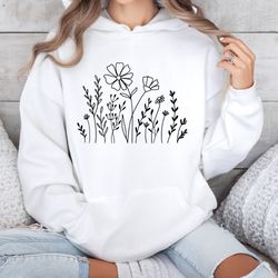 wildflower tshirt, wild flowers sweathirt, floral shirt, botanical shirt, flower shirt, nature lover shirt, flower tee,f