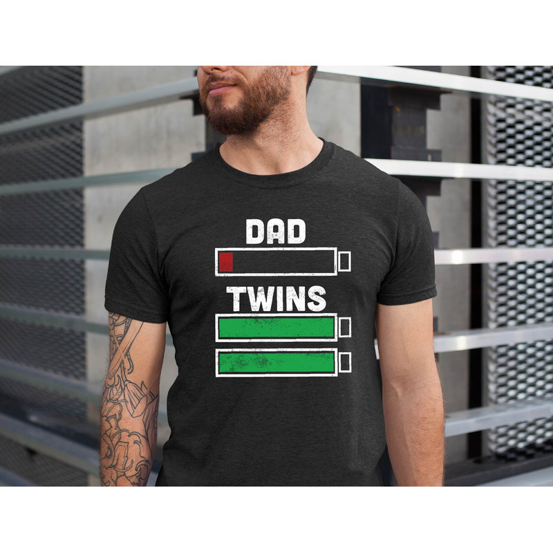 Father Of Twins, Twin Dad Gifts, Daddy Shirt, Twins Dad Battery Fathers Day Shirt, Dad Birthday Gift, Gift For Husband, Expecting Dad Gift.jpg