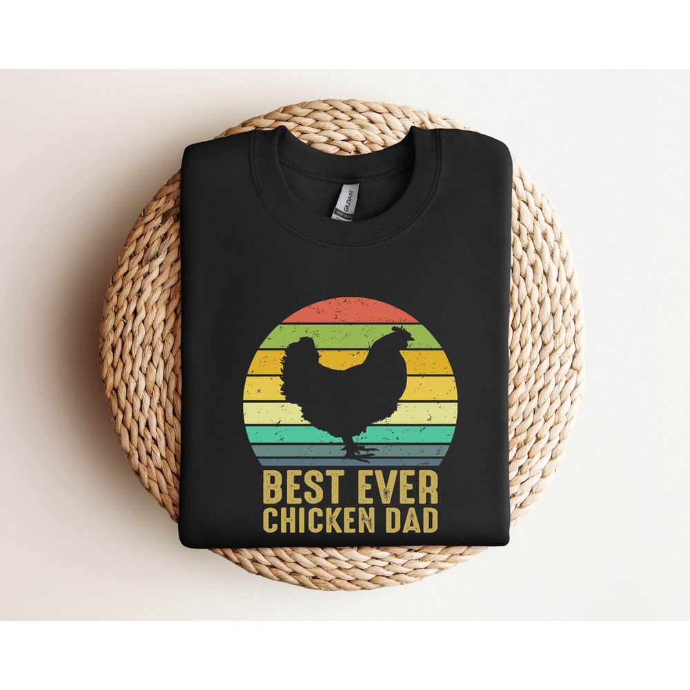 Funny Gift for Chicken Lover, Best Ever Chicken Dad,Chicken Dad Shirt, Fathers day Gift , Farm Animal Shirt, Retro Vintage Farmer Tee.jpg