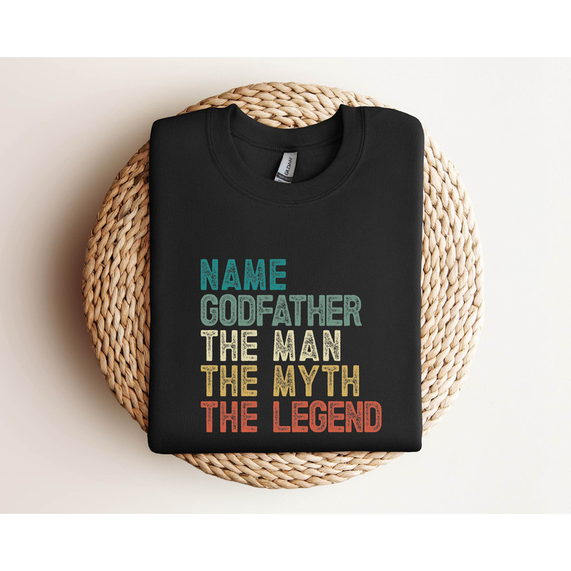 Godfather Shirt, Custom Name Godfather Shirt , Personalized Godfather Shirt, Fathers Day Gift for Godfather, Grandfather Reveal Shirt.jpg
