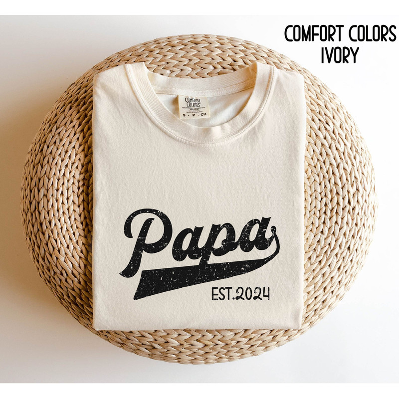 Papa Est 2024 shirt, Father's Day Gift for Papa , Gift for Papa ,Personalized Papa Shirt, Pregnancy Announcement for Papa, New PAPA Gift.jpg
