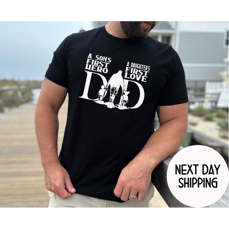 A Sons First Hero A Daughters First Love T Shirt , Fathers Day Gift Shirt , Day Gift Shirt , Gift from Daughter to Dad Shirt ,Christmas Gift.jpg