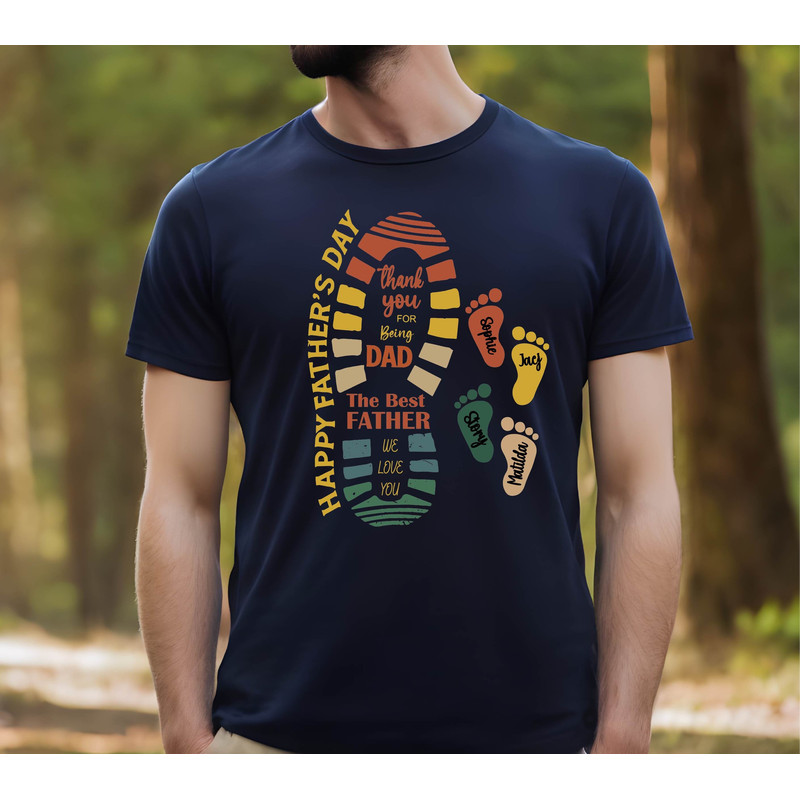 Custom Dad Shirt, Dad Shirt With Kids Names, Christmas Gift, New Dad Shirt, New Dad Gift, Personalized Dad Shirt, Custom Kids Names Shirt.jpg