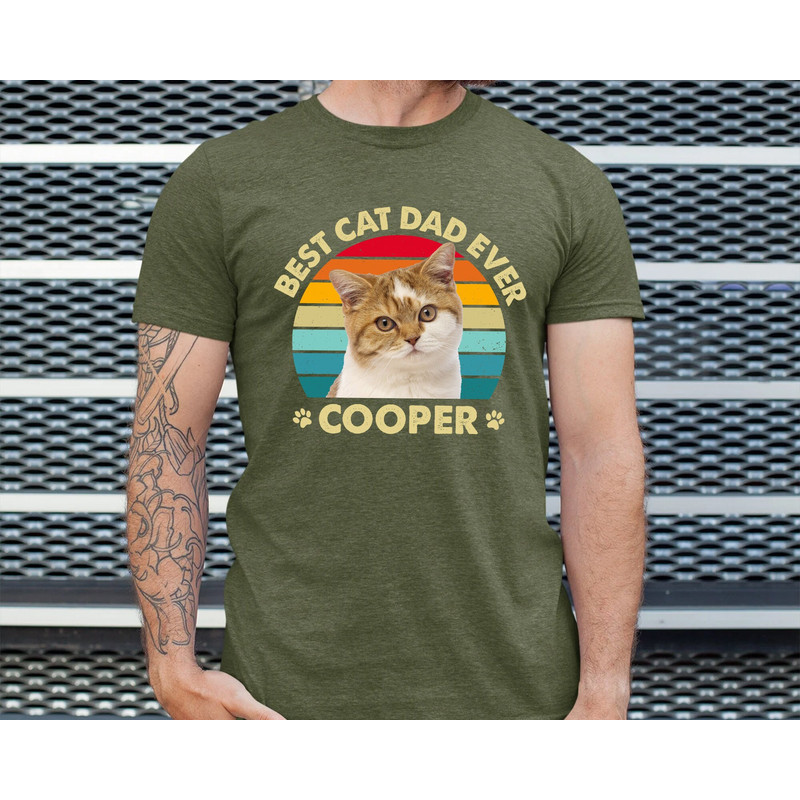 Personalized Cat Dad Shirt, Best Cat Dad Ever Tshirt, Custom Dad Shirt with Cat Photo, Fathers Day Gifts, Dad Birthday Gift, Cat Lover Gift.jpg