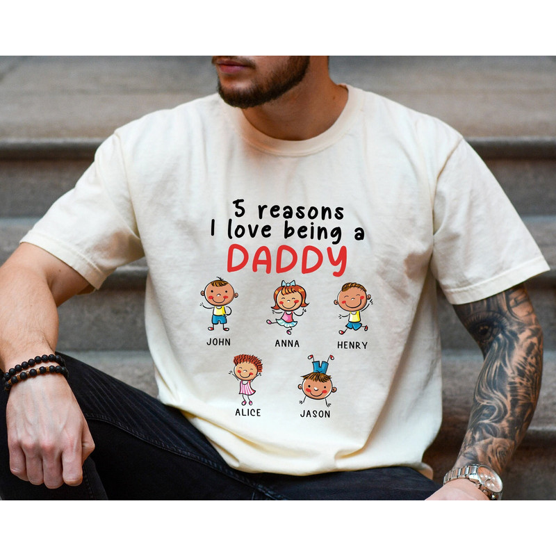 Personalized Daddy Shirt with Kids Name, Custom Gift for Daddy, Fathers Day Gift for Dad, Dad Birthday Gift, Dad Gifts from Kids, Dad Tee.jpg