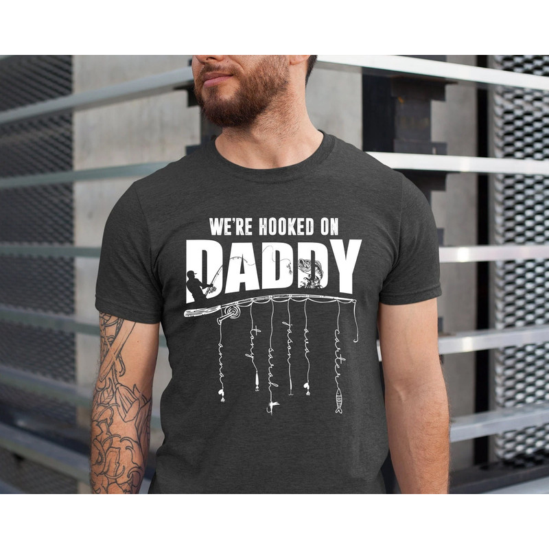 Personalized Daddy Shirt, Father's Day Shirt for Dad, Gifts for Dad, Dad Fishing Shirt with Kids Name, Dad Birthday Gift, Fisherman Gift.jpg