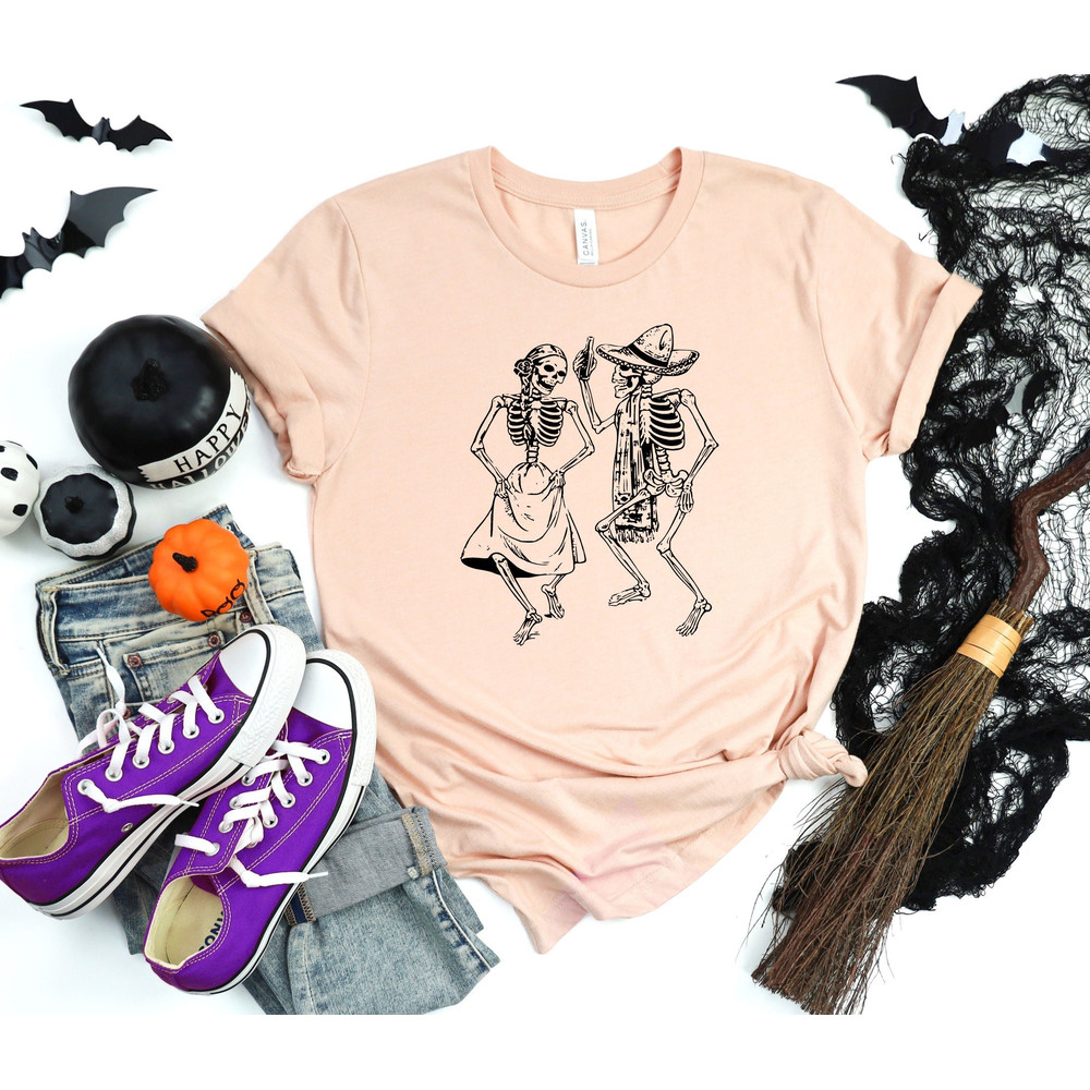 Halloween Skeleton Shirt, Halloweeen Sweatshirt, Halloween Party Dancing Skeleton Shirt, Funny Halloween Tee,Skeletons Happy Halloween Shirt.jpg