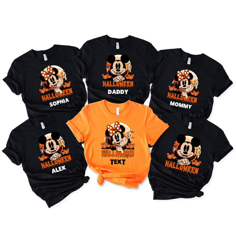 Personalized Disney Halloween Family Shirt, Disney Shirt, Custom Disney Family Shirt, Disney Custom Mickey And Minnie Shirt, Halloween Shirt.jpg