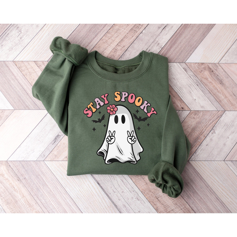 Stay Spooky Sweatshirt,Halloween Sweatshirt,Funny Halloween Shirt,Spooky Season Shirt,Ghost Halloween,Womens Halloween Sweatshirt,Fall Shirt.jpg