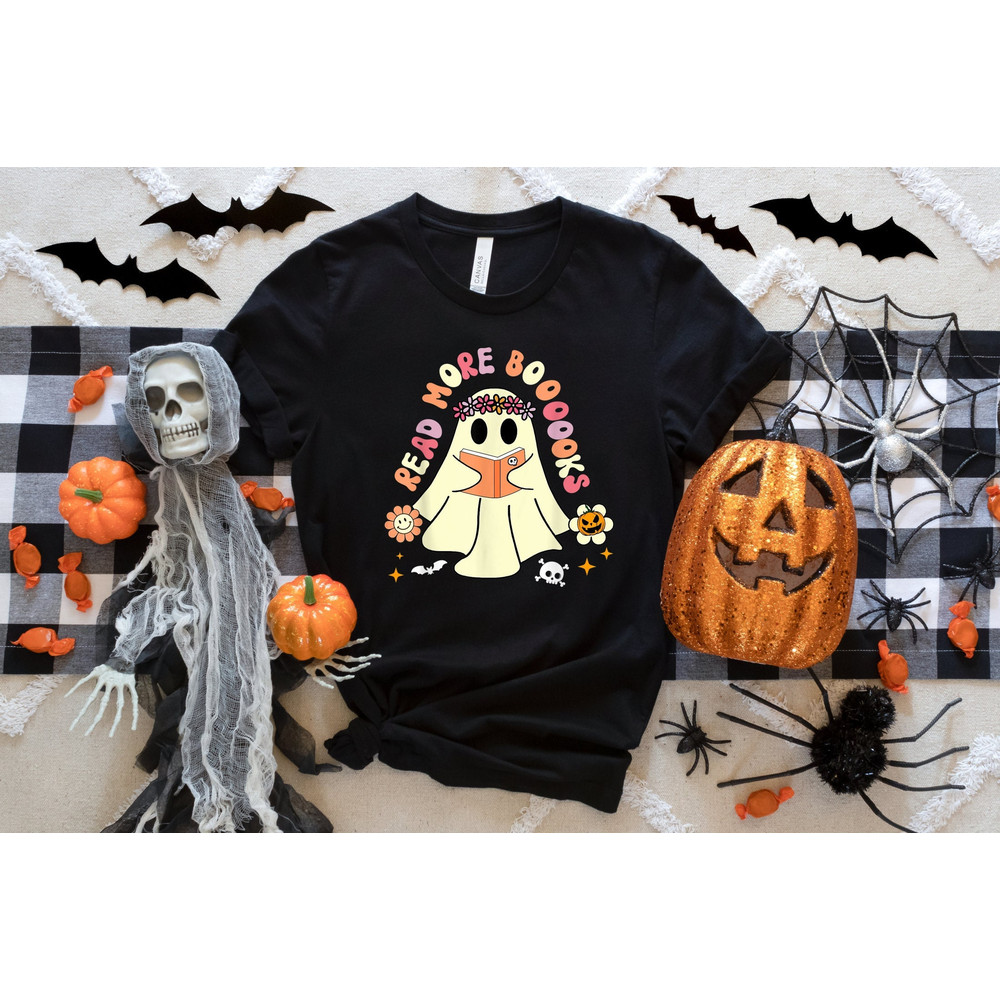 Teacher Halloween Shirt, Read More Books Shirt, Halloween Sweatshirt, Teacher Teams Shirt, Spooky Teacher Ghost Shirt, Halloween Party Shirt.jpg