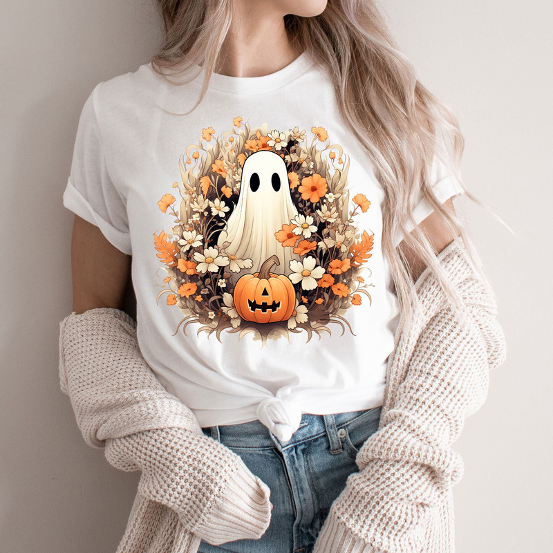 Halloween Boo Jee Ghost Tshirt, Fall Vintage Pumpkin Sweatshirt, Halloween Spooky Vibes Tee, Horror Halloween Party Gifts, Spooky Season Tee.jpg