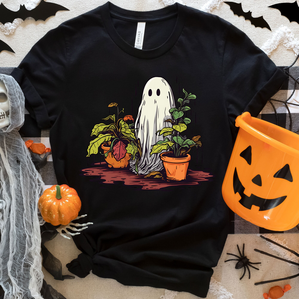 Halloween Plant Lovers Gardening Tshirt, Ghost Plant Sweatshirt, Halloween Party Gift for Plant Lovers, Spooky Season, Halloween Plants Tee.jpg