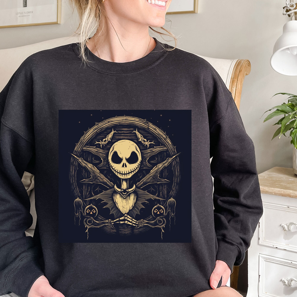 Jack Skellington Gothic Halloween Tshirt, Nightmare Before Christmas Sweatshirt, Halloween Scare Skeleton Shirt, Halloween Party Gifts.jpg