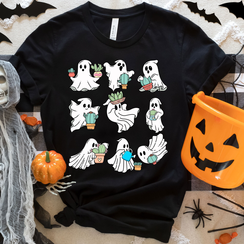 Retro Lady Gardener Ghost Gardening Plants Lover Halloween Tshirt, Ghost Sweatshirt, Plant Lover Gift, Ghost Plant Shirt, Funny Plant Tee.jpg
