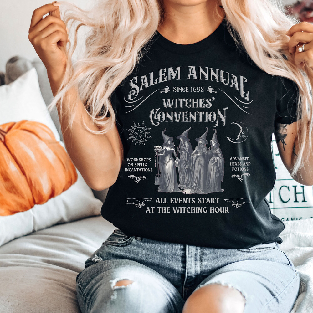 Salem Witch Convention Halloween Tshirt, Halloweentown sweatshirt, Ladies Ghost Tee, Ladies Ghost Tee 2023, Halloween TShirt Comfort Colors.jpg