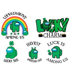 among us happy saint patrick day bundle svg, patrick svg, among us svg, among us patrick svg, happy saint patrick day sv