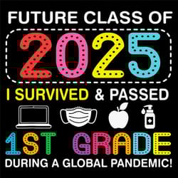 future class of 2025 i survived and passed 1st grade svg, birthday svg, 2025 svg, 1st grade svg, face mask svg, laptop s