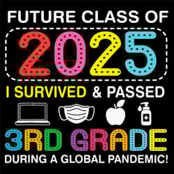 future class of 2025 i survived and passed 3rd grade svg, birthday svg, 2025 svg, 3rd grade svg, face mask svg, laptop s