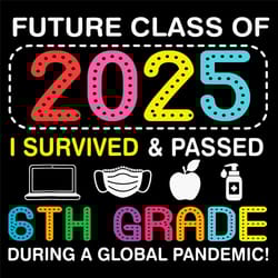 future class of 2025 i survived and passed 6th grade svg, birthday svg, 2025 svg, 6th grade svg, face mask svg, laptop s
