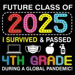 future class of 2025 i survived and passed 4th grade svg, birthday svg, 2025 svg, 4th grade svg, face mask svg, laptop s