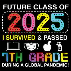 future class of 2025 i survived and passed 7th grade svg, birthday svg, 2025 svg, 7th grade svg, face mask svg, laptop s