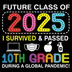 future class of 2025 i survived and passed 10th grade svg, birthday svg, 2025 svg, 10th grade svg, face mask svg, laptop