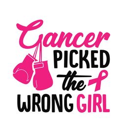 cancer picked svg, trending svg, cancer svg, cancer girl svg, the wrong girl svg, breast cancer svg, cancer awareness sv