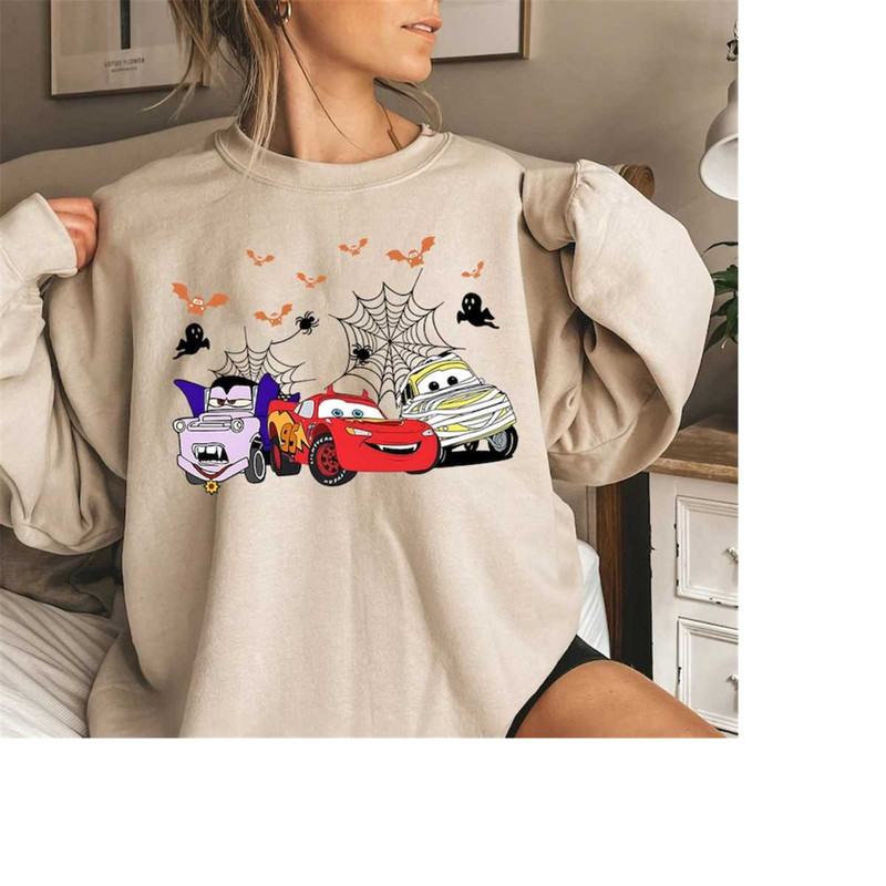 Vintage Lightning McQueen Halloween Sweatshirt, Retro Disney Cars Halloween Shirt, Disneyland Halloween Shirt, McQueen H 1.jpg