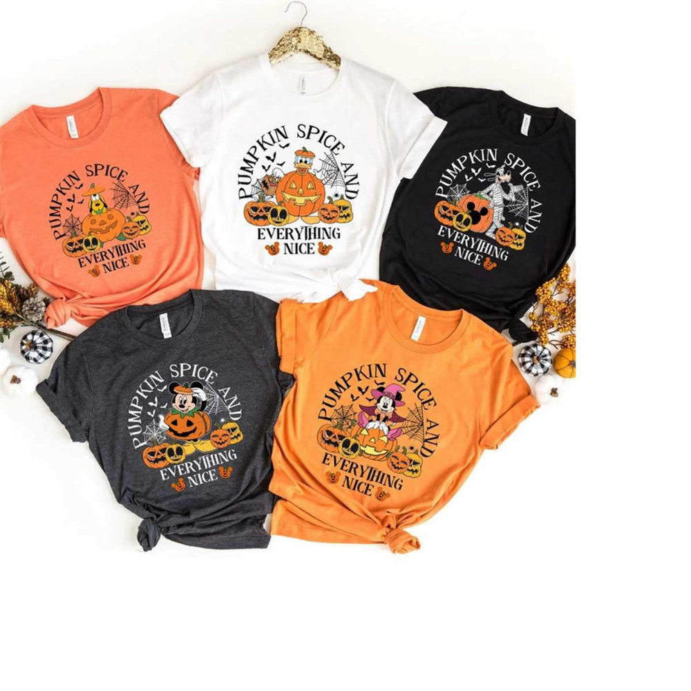 Vintage Mickey and Friends Disney Halloween Pumpkin Shirt, Retro Pumpkin Spice And Everything Nice, Disney Family Hallow.jpg