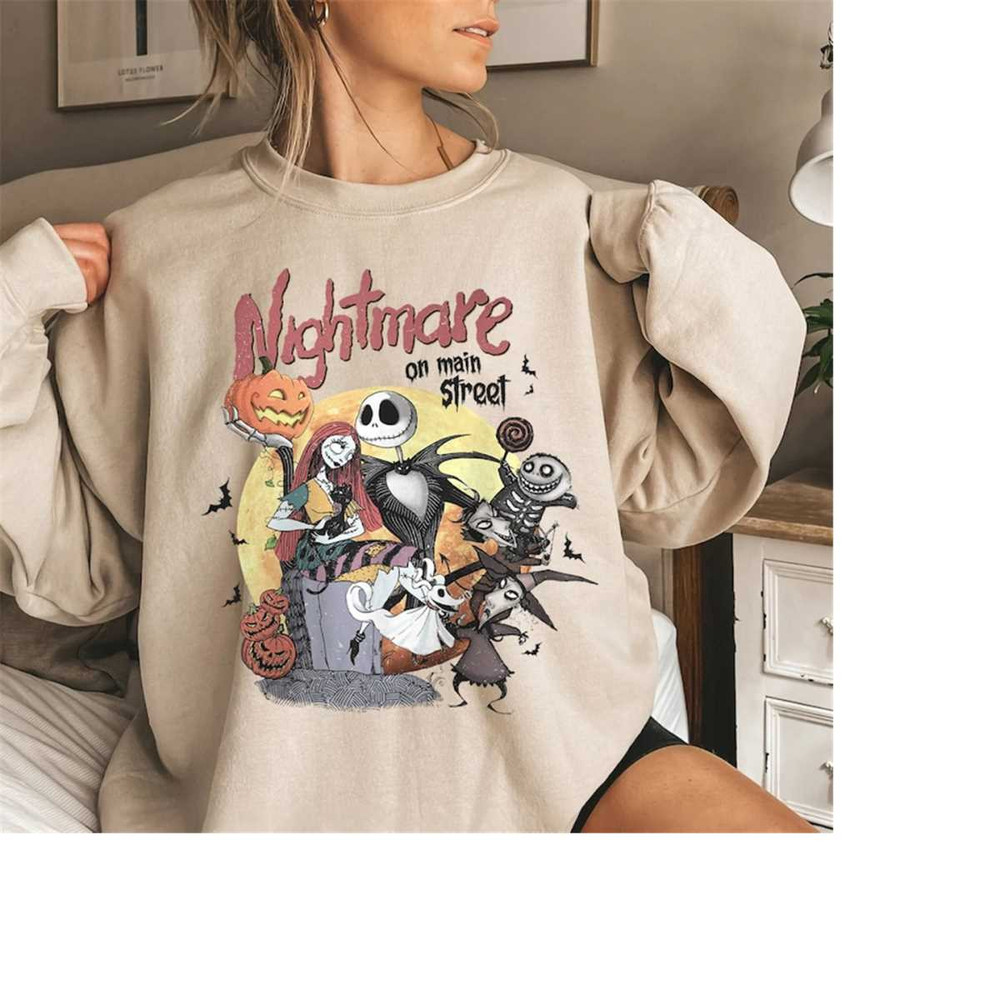 Vintage The Nightmare Before Christmas Sweatshirt, Nightmare On Main Street Shirt, Disney Halloween Sweatshirt, Hallowee.jpg