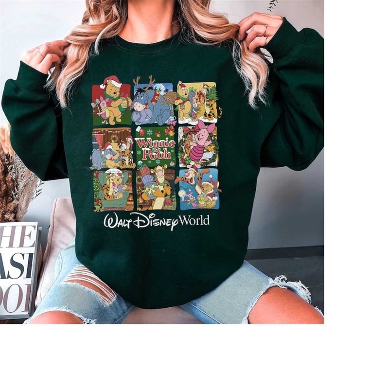 Vintage Winnie The Pooh Christmas Sweatshirt, Xmas Pooh & Friends Walt Disney World Shirt, Merry Christmas 2023, Disney.jpg