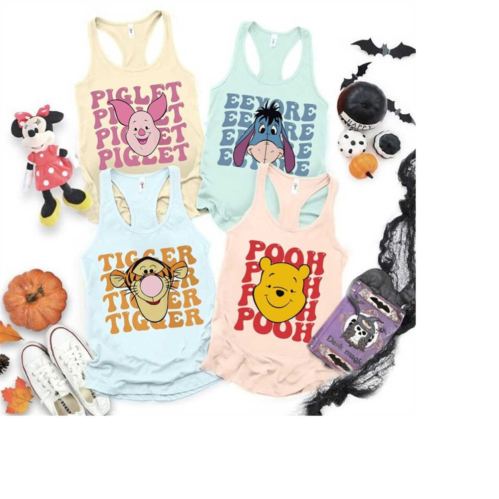 Vintage Winnie The Pooh Tank Top, Disney Pooh Bear, Piglet, Tigger, Eeyore Tank Top, Disney Trip Shirt, Family Matching.jpg