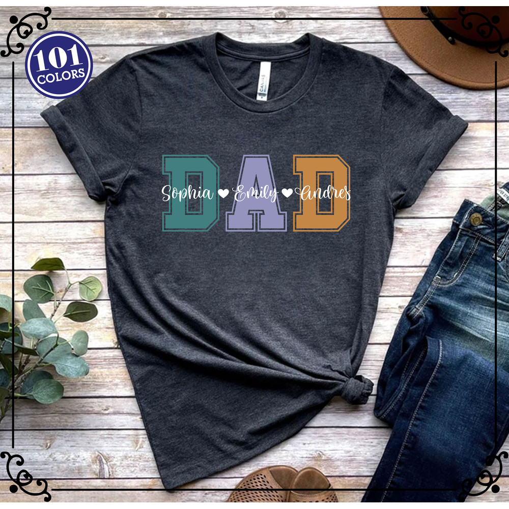 Custom Dad Shirt, Dad Shirt, Christmas Dad Shirt, New Dad Shirt, Dad Shirt With Kids Names, Custom Kids Names Shirt, Personalized Dad Shirt.jpg
