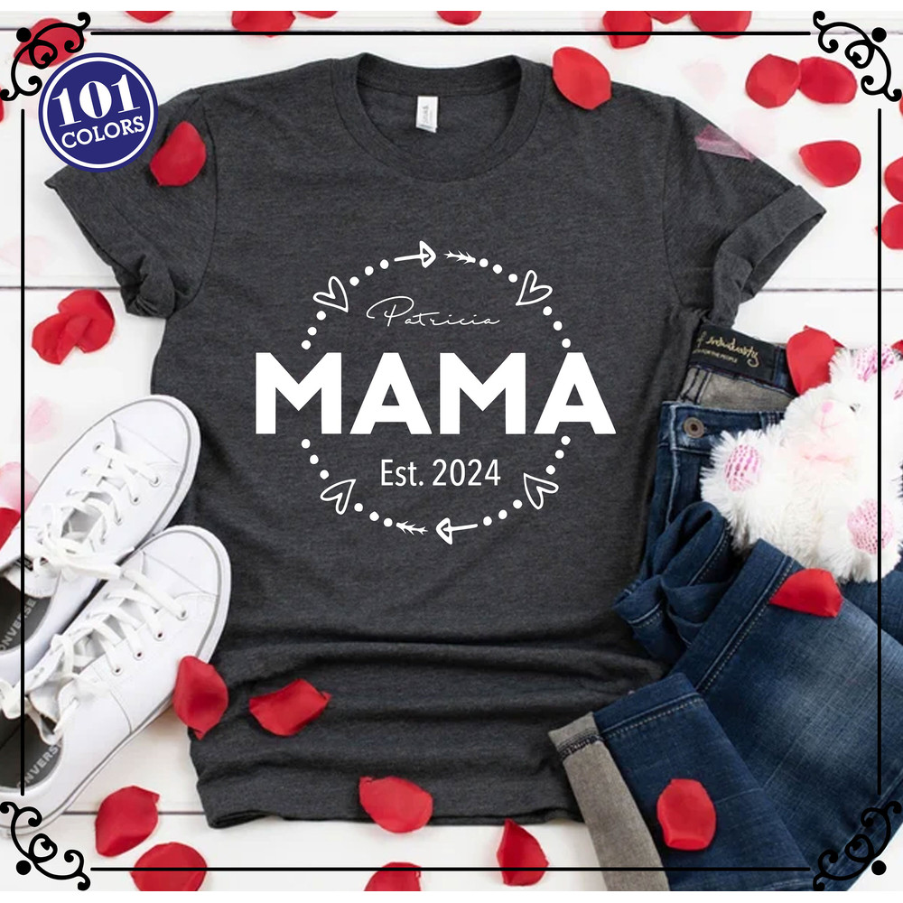 Mom Shirt, Mama Shirt, Custom Mama Shirt, Custom Mom Shirt, Mom Gift, Pregnancy Reveal Shirt, Gift for Mom, Mom Life Tee, Mothers Day Shirt.jpg