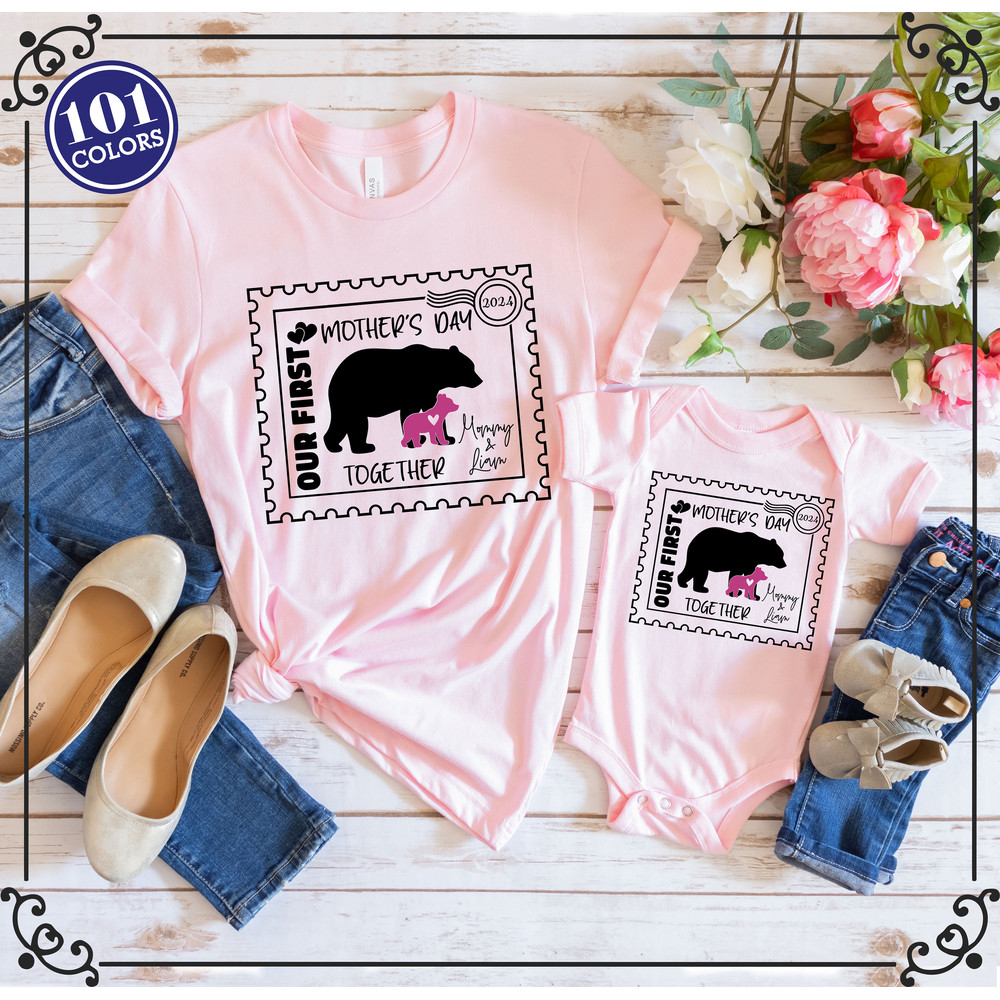 Our First Mothers Day Shirt, Gift for Mom, Mommy and Me Shirts, Mothers Day Shirt, Shirt With Kids Names, Mom Baby Outfit, Mothers Day Gift 1.jpg