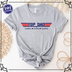top dad shirt, custom dad shirt, christmas dad shirt, dad shirt, kids names shirt, gift for dad, father gift, gift from