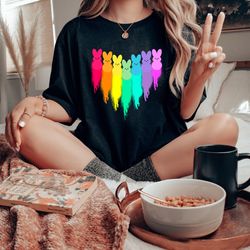 colorful easter peeps shirt, watercolor easter peeps, peeps squad shirt, cute easter shirt, easter matching shirt, easte