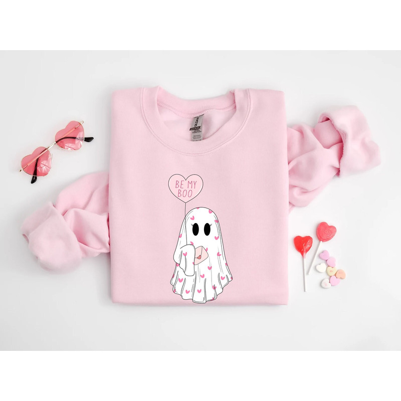 Be My Boo Sweatshirt, Ghost T-Shirt, Valentines Day Hoodie, XOXO Sweatshirt, Women Valentines Day Sweatshirt, Heart Sweatshirt.jpg