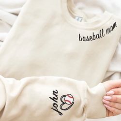 custom baseball mom sweatshirt, baseball sweatshirt, custom sweatshirt, gift for mom, baseball gift, custom gift, baseba