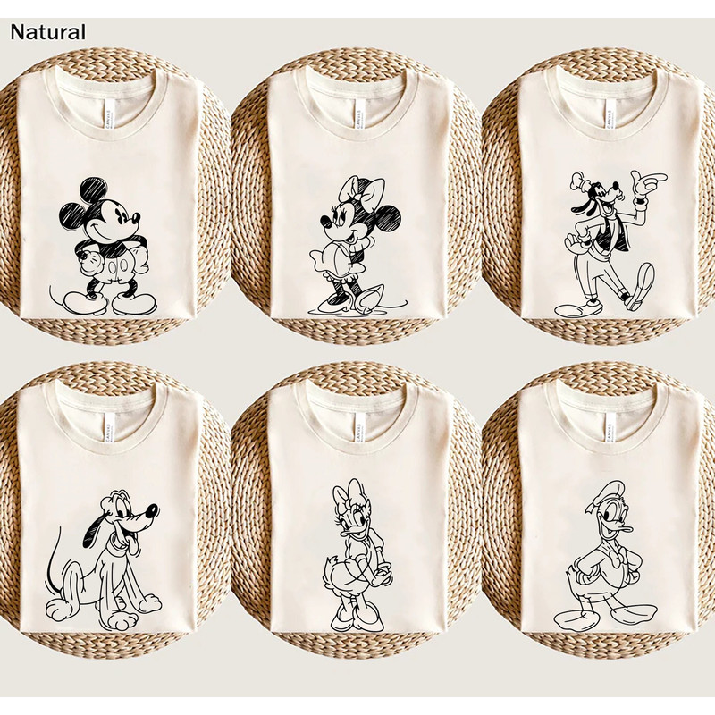 Disney Sketch Family Shirts, Mickey Minnie Mouse Tee, Disneyland Shirt, Donald Duck Shirt, Daisy Duck Shirt, Goofy Shirt, Disney Pluto Shirt.jpg