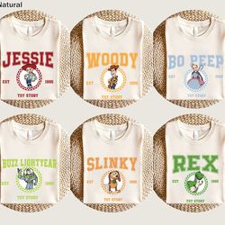 disney toy story characters shirt, buzz lightyear shirt, woody jessie shirt, toy story shirt, disney family shirt, kids