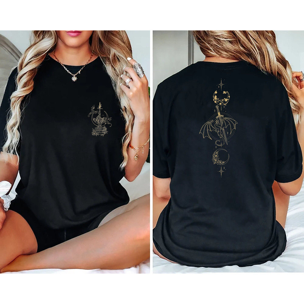 Fourth Wing Sweatshirt, Basgiath War College, Dragon Rider, Violet Sorrengail, Xaden Riorson, Riders Quadrant, Bookish Shirt, Back & Front.jpg