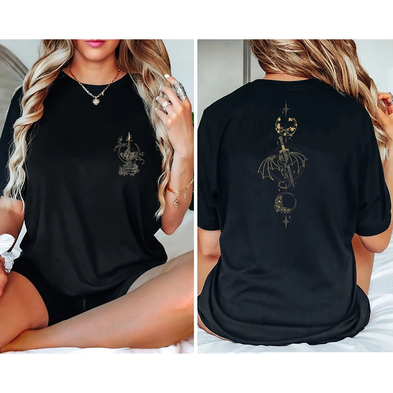 Fourth Wing Sweatshirt, Basgiath War College, Dragon Rider, Violet Sorrengail, Xaden Riorson, Riders Quadrant, Bookish Shirt, Back & Front.jpg