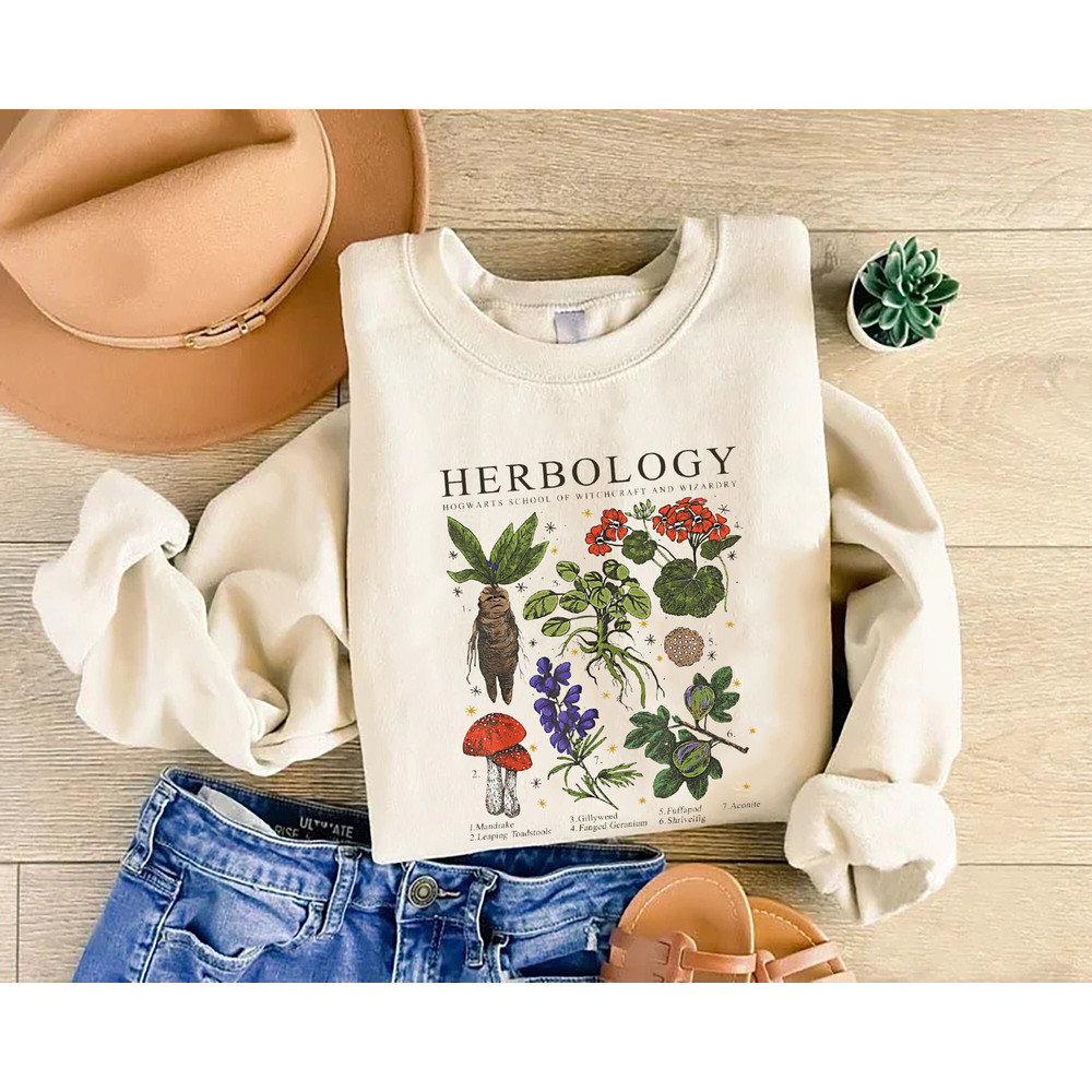 Herbology Plants Sweatshirt, Herbology Shirt, Gift For Plant Lover, Botanical, Plant Lover Shirt,Plant Wizard Pottery,Gardening Shirt.jpg