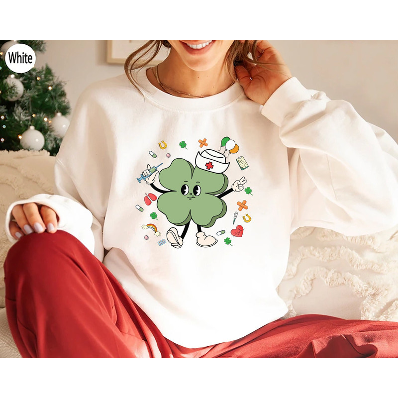 Nurse Sweatshirts, St. Patrick's Day Nurse Shirts Nurse St. Patrick's Shirts Shamrock T-Shirt, RN L&D Phlebotomist.jpg