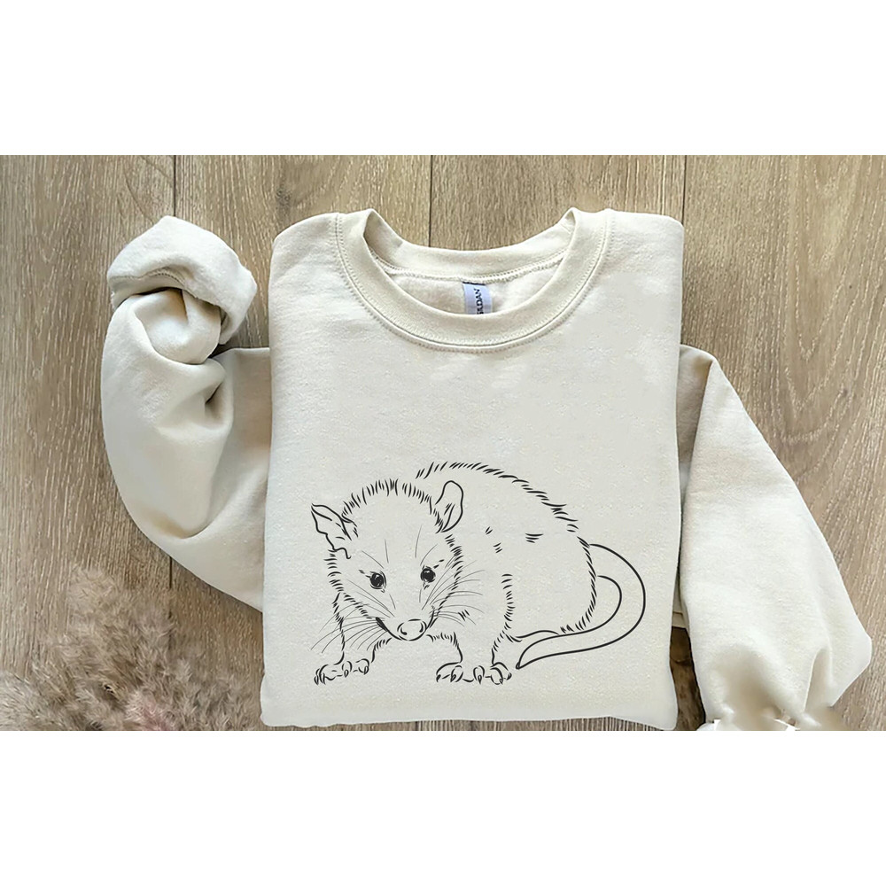 Opossum Sweatshirt, Opossum Lover Shirt, Cute Sweatshirt, Fall Oversized Hoodies.jpg