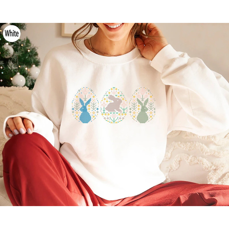 Retro Easter Bunny Shirt For Egg Sweatshirt, Easter Bunny Shirt, Easter Shirt For Woman, Easter Family Shirt, Easter Day Shirt.jpg