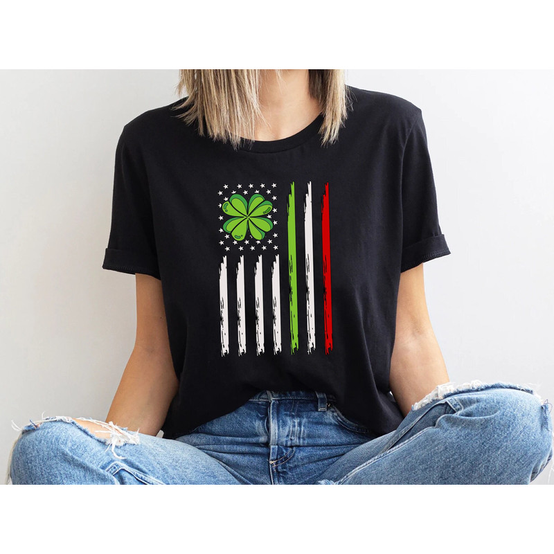 St Patrick's Day USA Flag Tshirt, St Patrick's Day American Flag Shirt, Irish Saint Patricks Day USA Flag Tee, Vintage Irish Lucky Tee Shirt.jpg