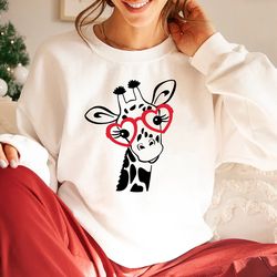 valentines day sweatshirt, giraffe shirt, women valentine gift, love shirt, cute valentines day shirt, valentines day ho