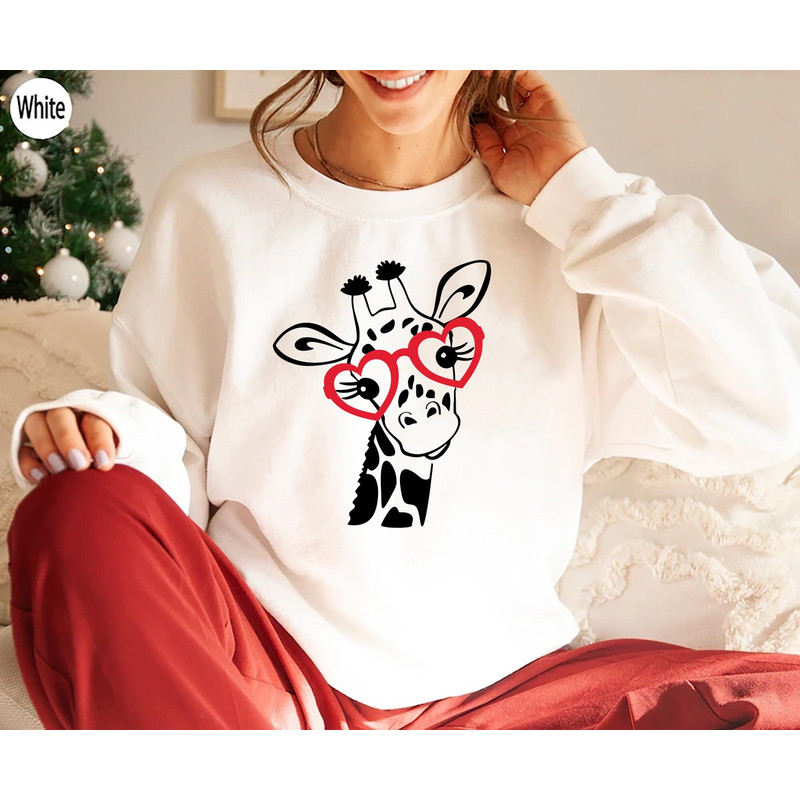 Valentine's Day Sweatshirt, Giraffe Shirt, Women Valentine Gift, Love Shirt, Cute Valentines Day Shirt, Valentines Day Hoodie.jpg